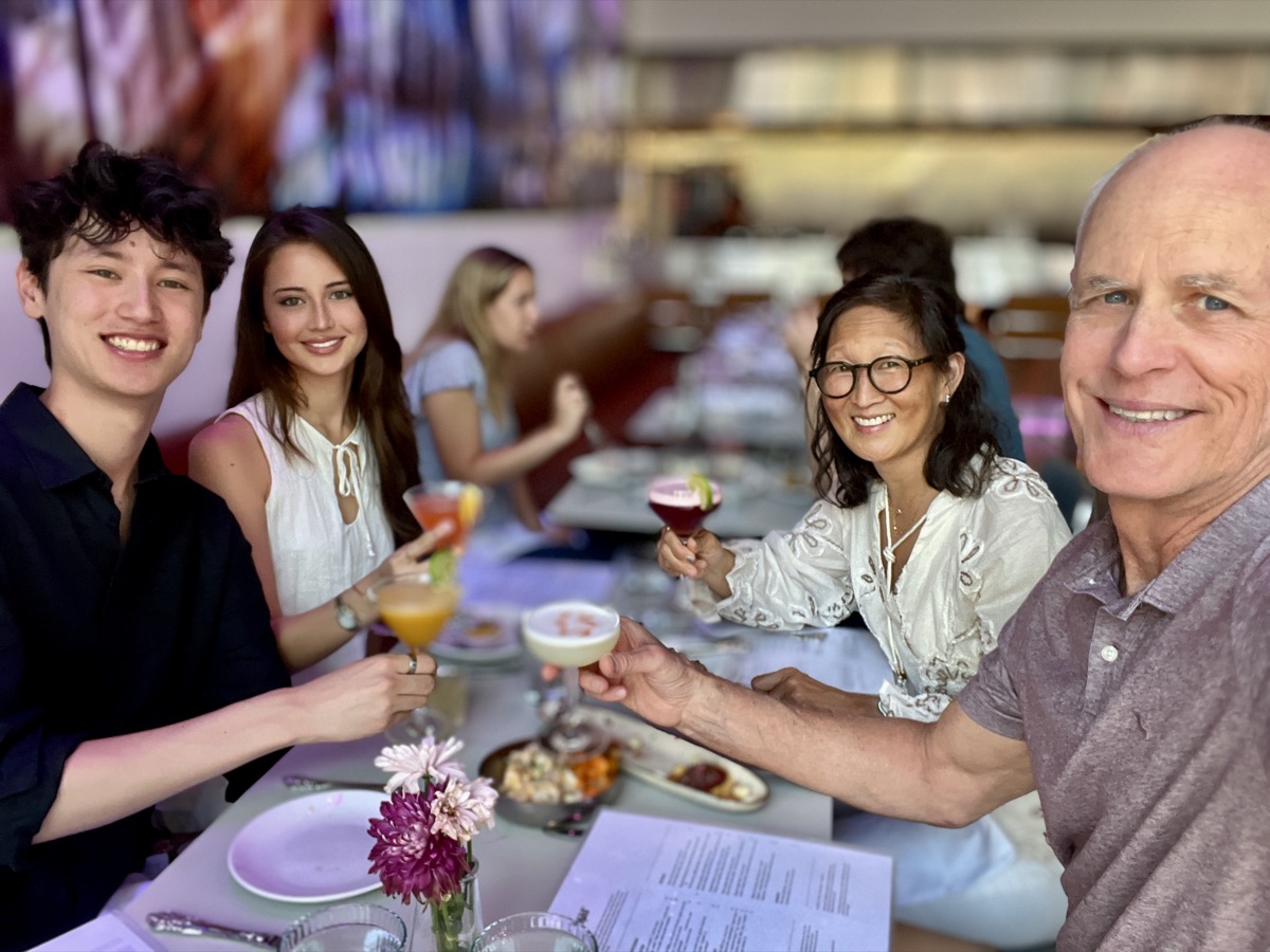 Crick Waters with family at Rosa-y-Marigold in Boston